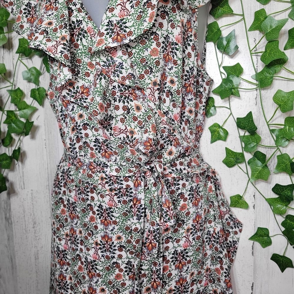 NWT Max Studio Patterned Ruffle Wrap Midi Dress N… - image 10